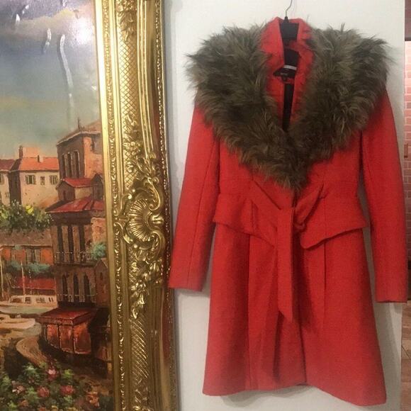 PLENTY‎ BY TRACY REESE COAT FAUX FUR PETITE SIZE 0P - Picture 1 of 8